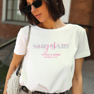 Chique typografie Ze zei ja T-shirt