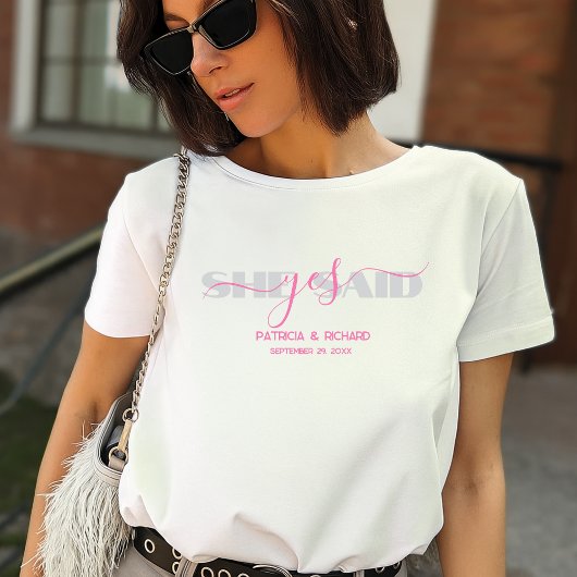 Chique typografie Ze zei ja T-shirt