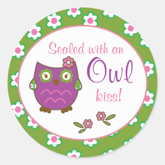 Chique Uil Baby shower Envelop Seal Stickers (Voorkant)