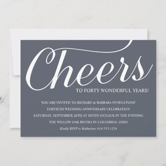 Chique uitnodiging voor 40-jarig huwelijksjubileum (Voorkant)