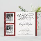 Chique uitnodigingen voor 40-jarig jubileum - vroe (Staand voorkant)