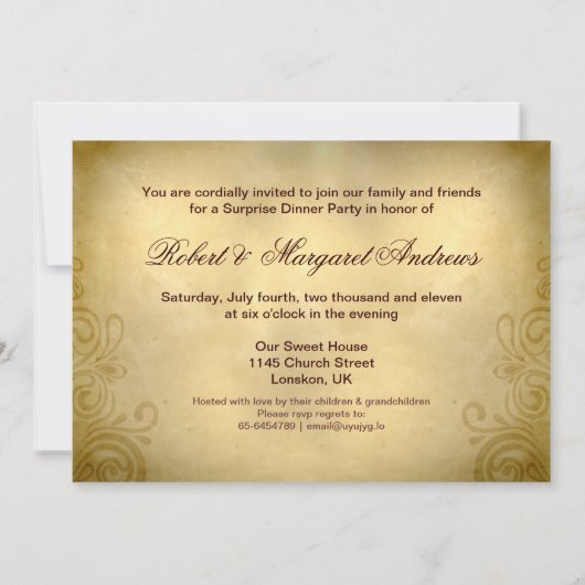 Chique uitnodigingen voor 50-jarig huwelijksjubile (Achterkant)