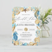 Chique Under the Sea Zeemeermin Bruidsdouche Blauw Kaart (Staand voorkant)