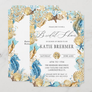 Chique Under the Sea Zeemeermin Bruidsdouche Blauw Kaart