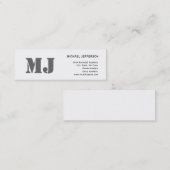 Chique Uniek Monogram Grijs Wit Visitekaartje (Voorkant / Achterkant)