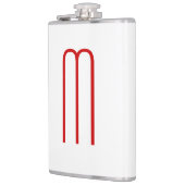 Chique Uniek Monogram Rood Wit Vlak Eenvoudig Heupfles (Links)