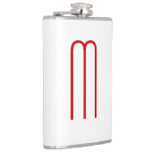 Chique Uniek Monogram Rood Wit Vlak Eenvoudig Heupfles (Rechts)