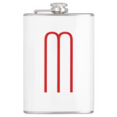 Chique Uniek Monogram Rood Wit Vlak Eenvoudig Heupfles (Voorkant)