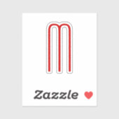 Chique Uniek Monogram Rood Wit Vlak Eenvoudig Sticker (Vel)