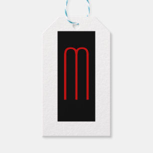 Chique Uniek Monogram Zwart Wit Eenvoudig Cadeaulabel