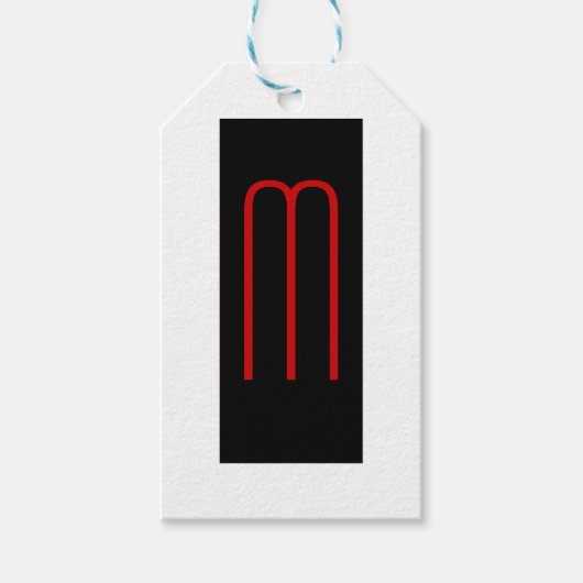 Chique Uniek Monogram Zwart Wit Eenvoudig Cadeaulabel (Voorkant)