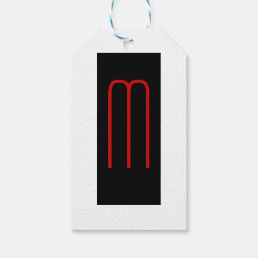 Chique Uniek Monogram Zwart Wit Eenvoudig Cadeaulabel (Achterkant)