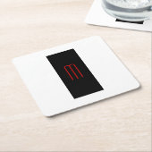 Chique Uniek Monogram Zwart Wit Eenvoudig Kartonnen Onderzetters (Schuin)