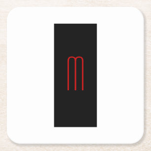 Chique Uniek Monogram Zwart Wit Eenvoudig Kartonnen Onderzetters