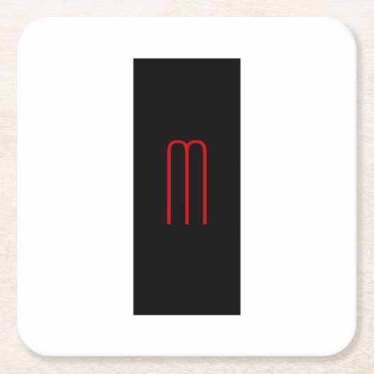 Chique Uniek Monogram Zwart Wit Eenvoudig Kartonnen Onderzetters (Voorkant)