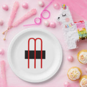 Chique Uniek Monogram Zwart Wit Eenvoudig Papieren Bordje (Feest)