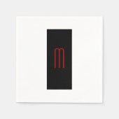 Chique Uniek Monogram Zwart Wit Eenvoudig Servet (Voorkant)