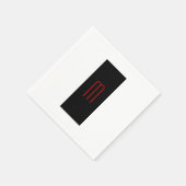 Chique Uniek Monogram Zwart Wit Eenvoudig Servet (Hoek)