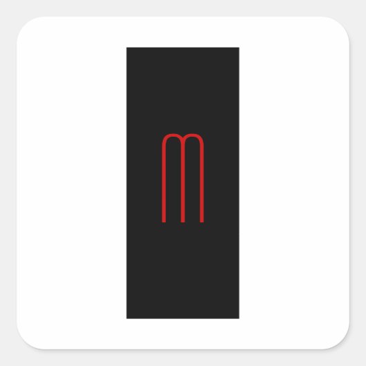 Chique Uniek Monogram Zwart Wit Eenvoudig Vierkante Sticker (Voorkant)