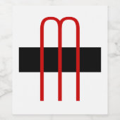 Chique Uniek Monogram Zwart Wit Eenvoudig Wijn Etiket (Enkel label)