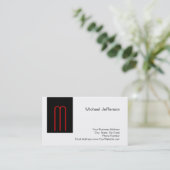 Chique Uniek Monogram Zwart Wit Visitekaartje (Staand voorkant)