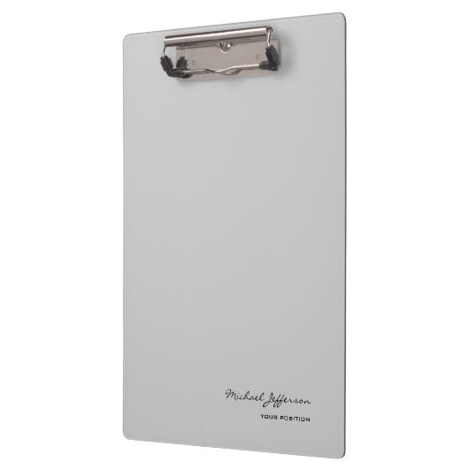 Chique unieke script kalligrafie naam grijs klembord (Links)