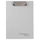 Chique unieke script kalligrafie naam grijs klembord (Voorkant)