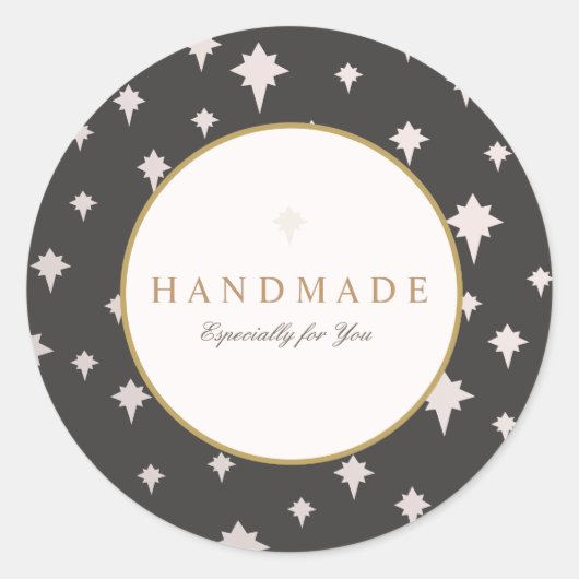 Chique Upscale zilveren sterren patroon Ronde Sticker (Voorkant)