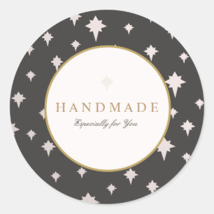 Chique Upscale zilveren sterren patroon Ronde Sticker