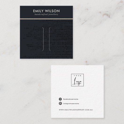 CHIQUE URBAN BLACK KRAFT STIPPEN HAARCLIP DISPLAY  VIERKANTE VISITEKAARTJE (Voorkant / Achterkant)