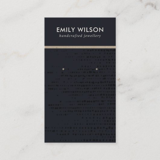 CHIQUE URBAN BLACK KRAFT STUD OORBEL DISPLAY KAART VISITEKAARTJE (Voorkant)