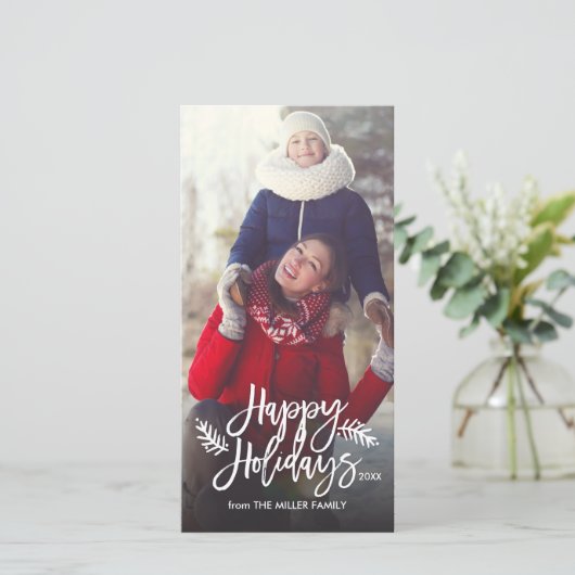 Chique vakantiegroet met de hand geschreven vakant feestdagenkaart (Staand voorkant)