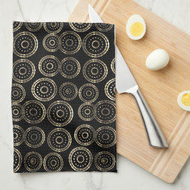 Chique vakantieseizoen Custom Monogram Gold Patter Theedoek