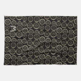 Chique vakantieseizoen Custom Monogram Gold Patter Theedoek