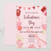 Chique Valentijnsdag Celebration uitnodigingskaart Kaart (Voorkant / Achterkant)