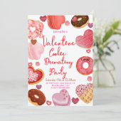 Chique Valentijnsdag Cookie Versierfeestje Kaart (Staand voorkant)