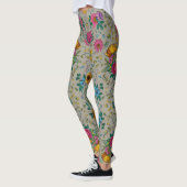 Chique veelkleurig bloemenpatroon leggings (Links)