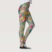 Chique veelkleurig bloemenpatroon leggings (Rechts)