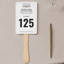 chique veilingpeddel | Biednummer Modern Charity Handwaaier