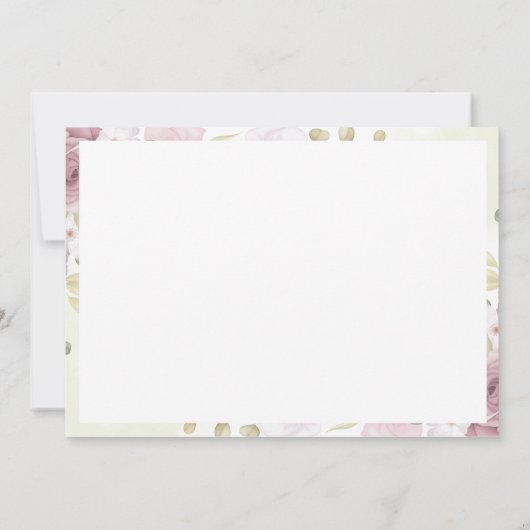 Chique verfijnd botanisch bloemig Lijst Note Notitiekaartje (Achterkant)