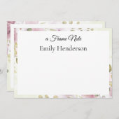 Chique verfijnd botanisch bloemig Lijst Note Notitiekaartje (Voorkant / Achterkant)