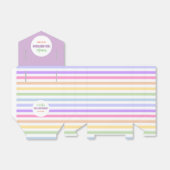 Chique verjaardag pastel regenboog witte strepen bedankdoosjes (Uitgevouwen)