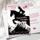 Chique verjaardagskaart voor meisjes met springen kaart