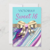 Chique verjaardagsuitnodiging kaart (Achterkant)