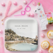 Chique Verona Adige River Italië Waterverf Bruilof Papieren Bordje (Feest)