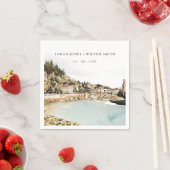 Chique Verona Adige River Italië Waterverf Bruilof Servet (Insitu)