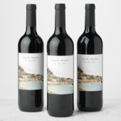 Chique Verona Adige River Italië Waterverf Bruilof Wijn Etiket (Flessen)