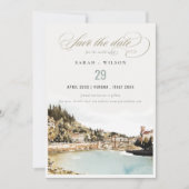 Chique Verona Adige River Italië Waterverf Italiaa Save The Date (Voorkant)