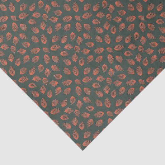 Chique verstrooid Abstract rood Sinaasappel veren Tissuepapier (Detail)