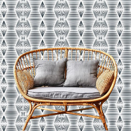 Chique verticaal en horizontaal gestript zwart wit behang